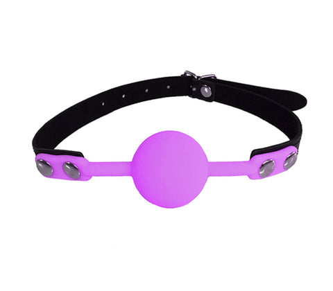 LOVE IN LEATHER PURPLE SILICONE GAG  GAG006PUR