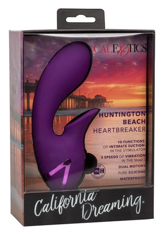 California Dreaming Huntington Beach Heartbreaker Rechargeable Silicone Stimulator – Purple