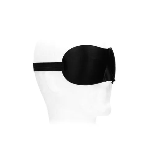 OUCH! BW SATIN CURVY EYE MASK WITH ELASTIC STRAPS