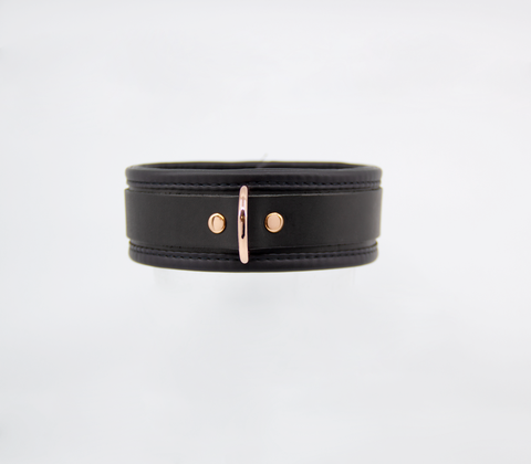LOVE IN LEATHER - LEATHER COLLAR - ROSE GOLD HARDWARE COL048RSE