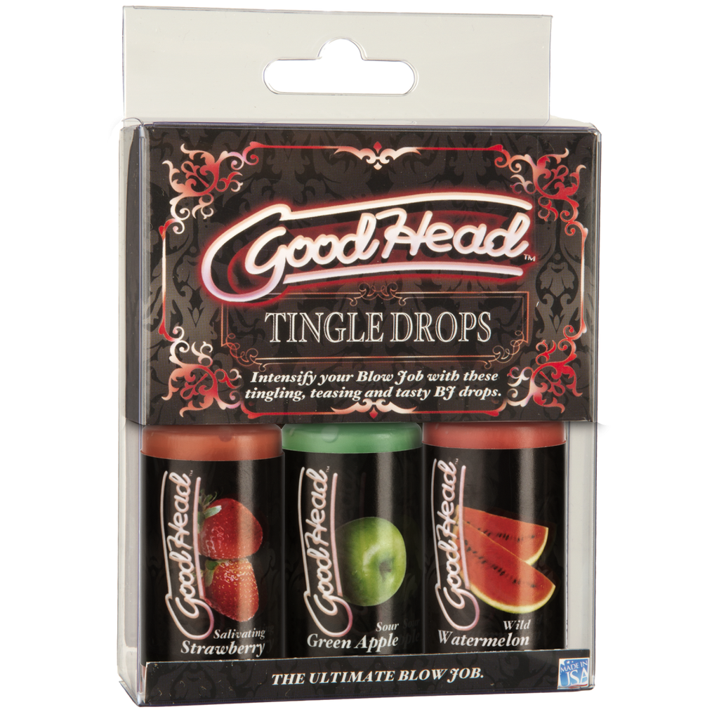 Good Head Tingle Drops 3 pack Watermelon / Green Apple / Strawberry