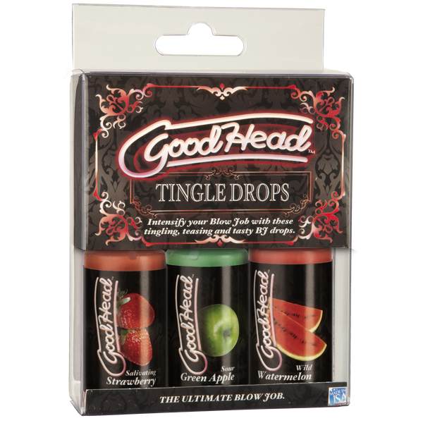 Good Head Tingle Drops 3 pack Watermelon / Green Apple / Strawberry