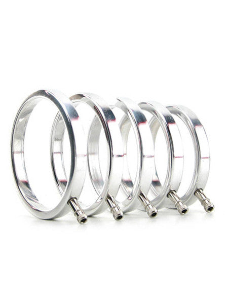 Electrastim Solid Metal Cock Ring Set 5 Sizes