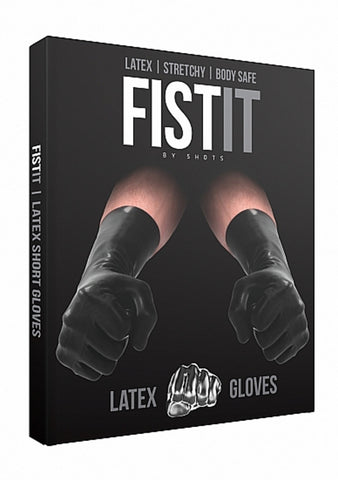Fist It Latex Short Gloves - Black