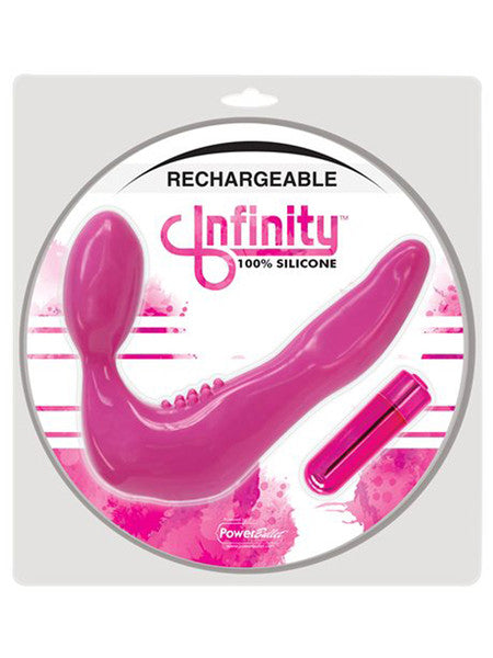 Rechargeable Infinity Pink Strapless Strap-On