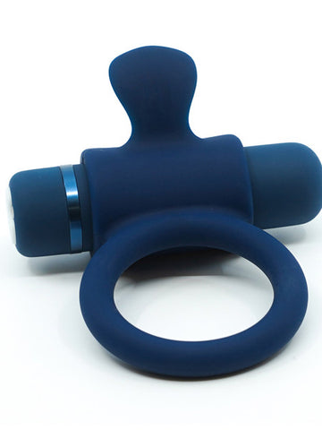 NU Sensuelle Silicone Bullet Ring Navy Blue