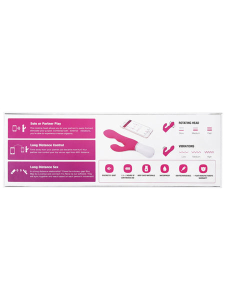 Nora by Lovense - Pink Rechargeable Bluetooth Interactive Rabbit Vibrator