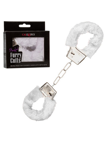 Playful Furry Cuffs White