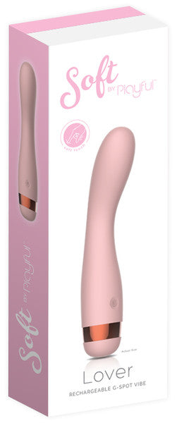 SOFT BY PLAYFUL LOVER RECHARGEABLE G-SPOT VIBRATOR PINK 7 INCHES