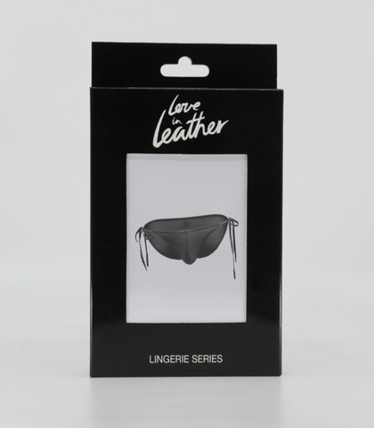 LOVE IN LEATHER BLACK BRIEF W/TIE SIDES BOXED MEN486A