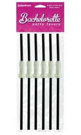 Bachelorette Party Favors Glow In the Dark Dicky Straws 6 Pack
