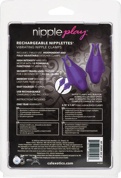 CalExotics Nipple Play Rechargeable Nipplettes, Purple