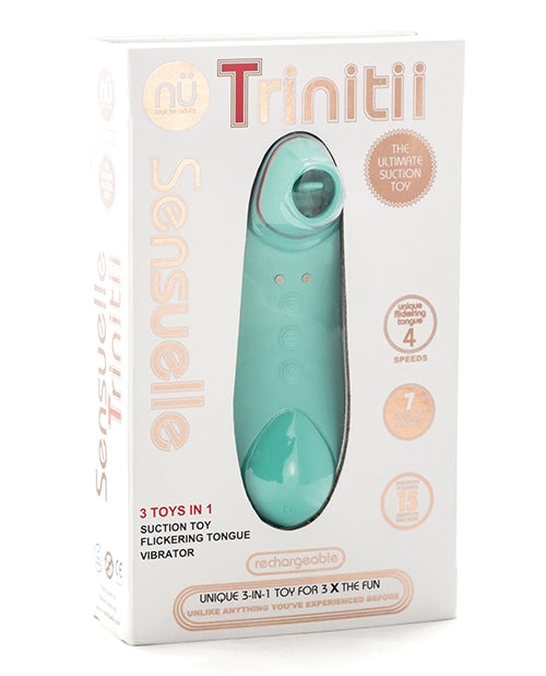 NU SENSUELLE TRINITII ELECTRIC BLUE 3 TOYS IN ONE SUCKING FLICKERING VIBRATING