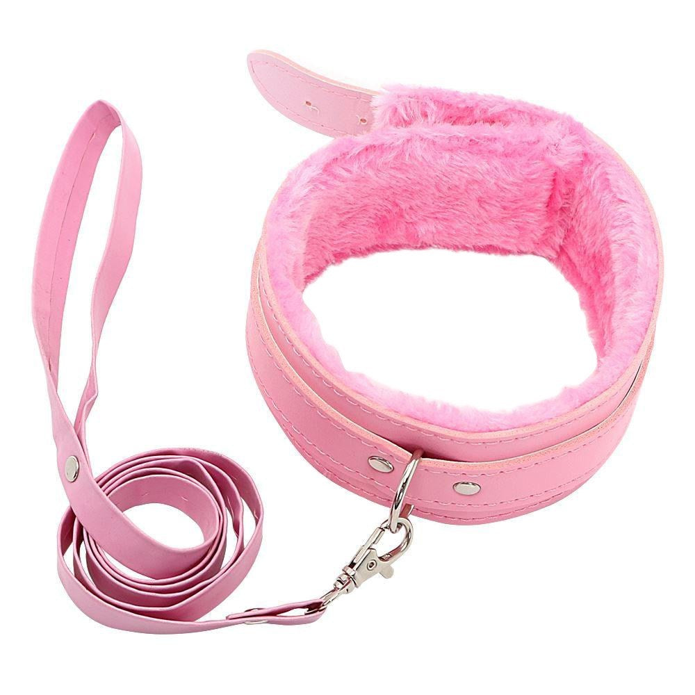 Berlin Baby B-COL02PNK Fur Lined Collar With Lead - Pink