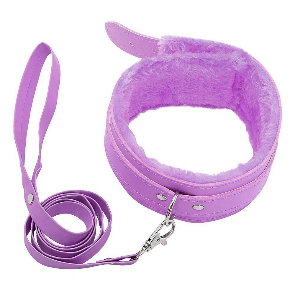 Berlin Baby B-COL02PUR Fur Lined Collar With Lead - Purple