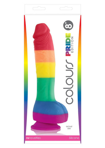 Colours Pride Edition 8" Rainbow Dong Harness Compatible