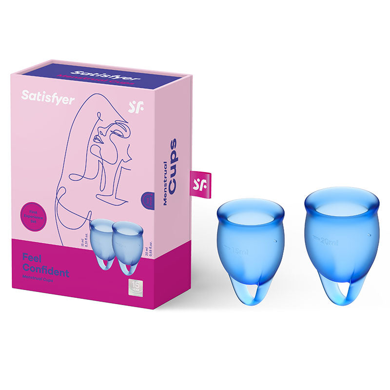 Satisfyer Feel Confident Dark Blue Silicone Menstrual Cups - Set of 2