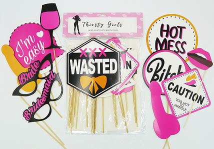 THIRSTY GIRLS HENS NIGHT PHOTO BOOTH PROPS
