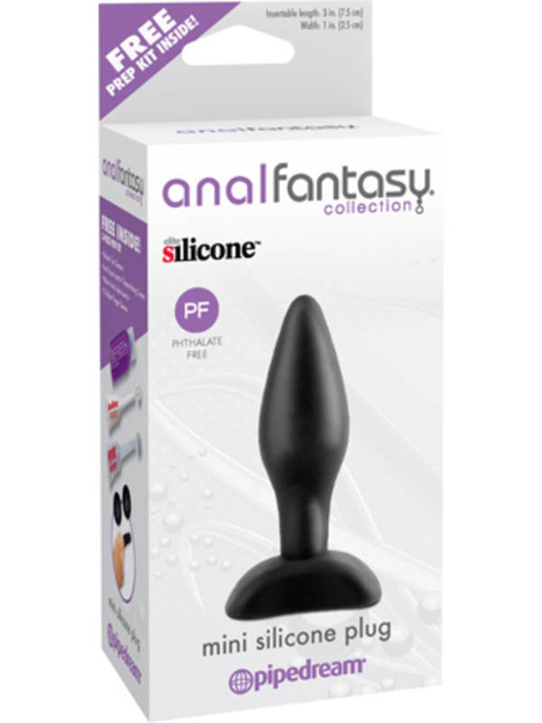 Anal Fantasy Collection Mini Silicone Plug 3" Insertable Length Black