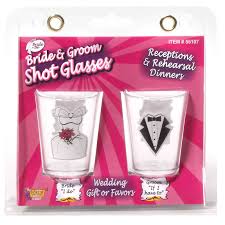 Bride & Groom Shot Glass Set