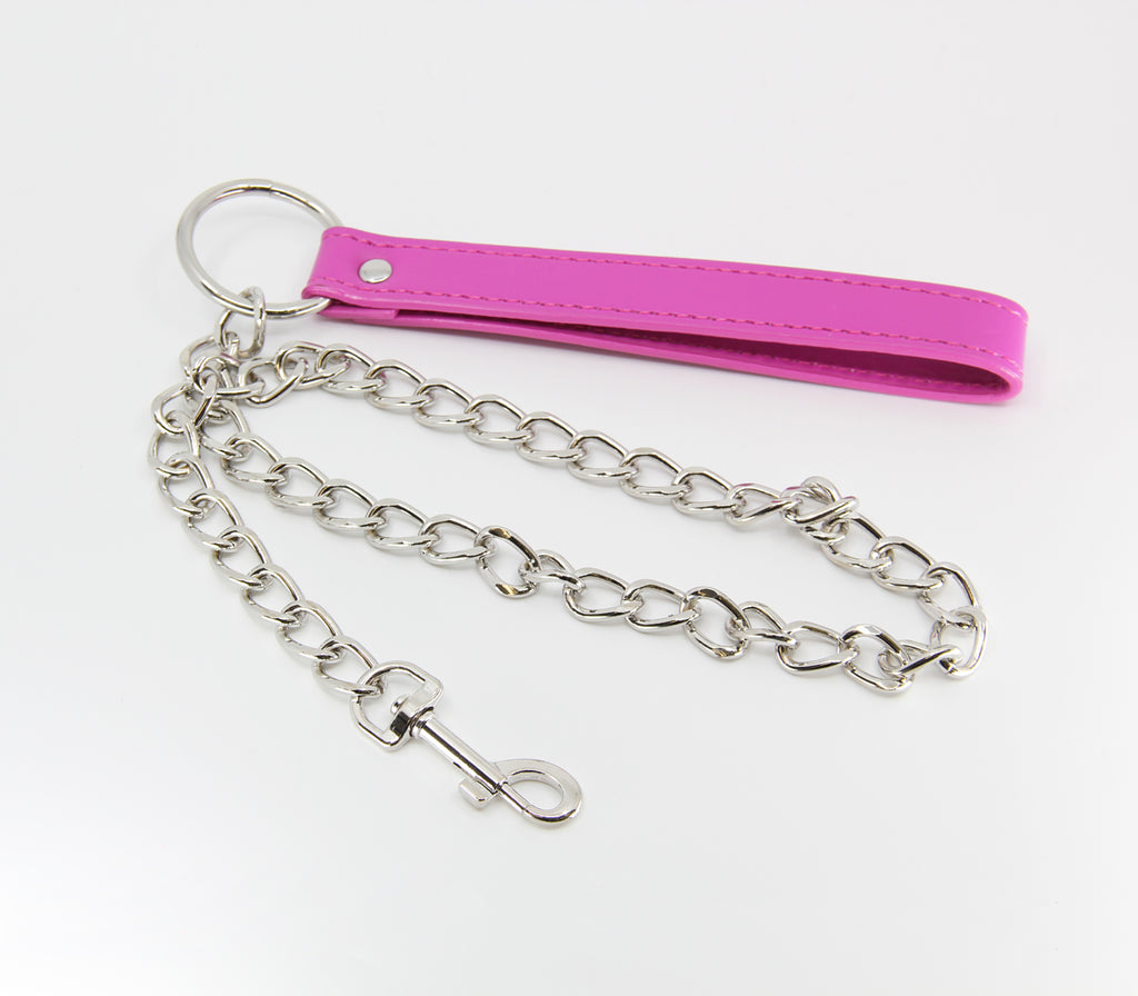 BERLIN BABY PINK LEASH WITH SILVER CHAIN