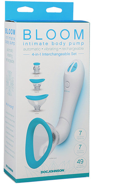 Doc Johnson Bloom Intimate Body Pump Automatic Vibrating Rechargeable Pump Set