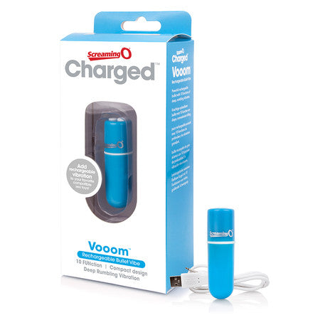 Screaming O Rechargeable Charged Vooom Bullet Vibrator - Blue