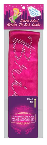Dare Me! Pink Bride-To-Be's Sash with Fun Dare Cards - Bachelorette Party Sash and Game