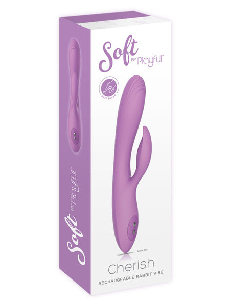Soft By Playful Cherish Rechargeable Rabbit Vibrator - Purple