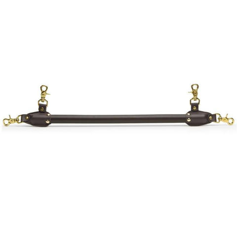 Coco de Mer Leather Spreader Bar Brown With Brass Hardware