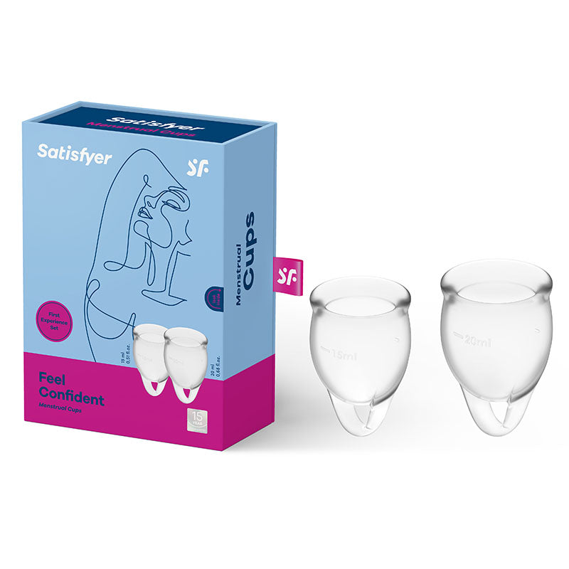 Satisfyer Feel Confident Clear Silicone Menstrual Cups - Set of 2