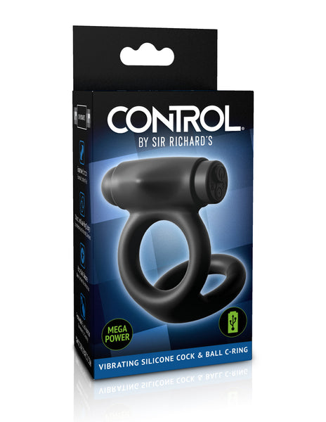 CONTROL by Sir Richards Vibrating Silicone Rechargeable Cock Ball Penis Ring