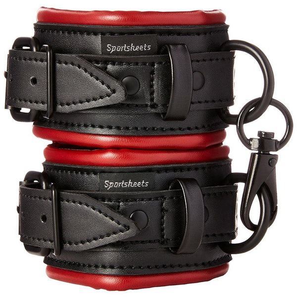 Sportsheets Saffron Padded Cuffs Red and Black