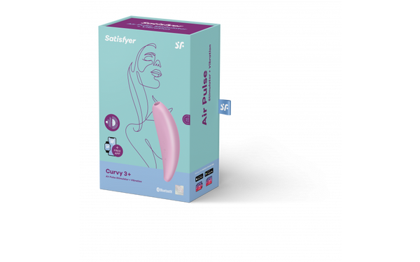 Satisfyer Curvy 3+ App Contolled Touch-Free USB-Rechargeable Air Pulse Clitoral Stimulator Pink
