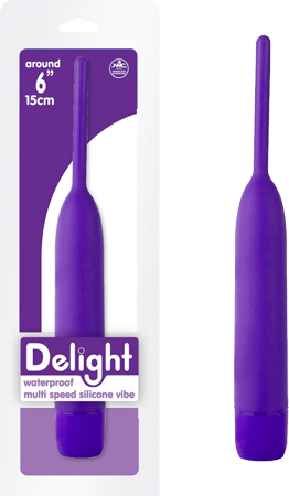 Delight  6" Super Soft Waterproof Multispeed Silicone Vibrator Purple
