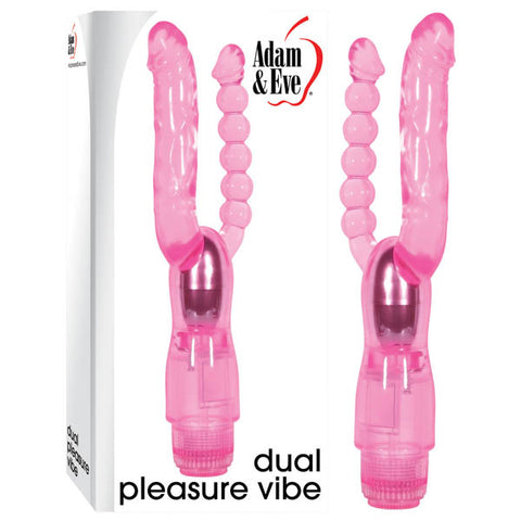 Adam & Eve Dual Pleasure Vibe Battery Operated Vibrator With Anal Stimulator - Pink
