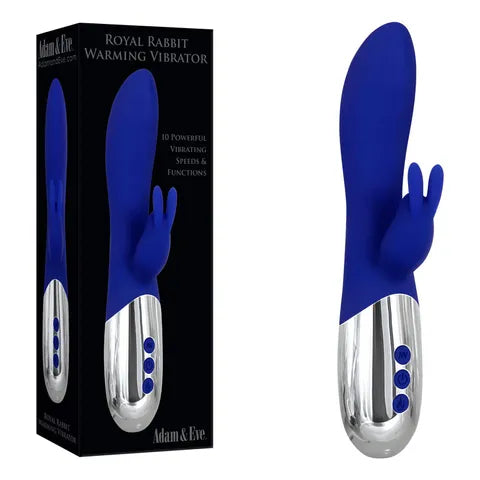 Adam & Eve Royal Rabbit Warming Vibrator - Blue