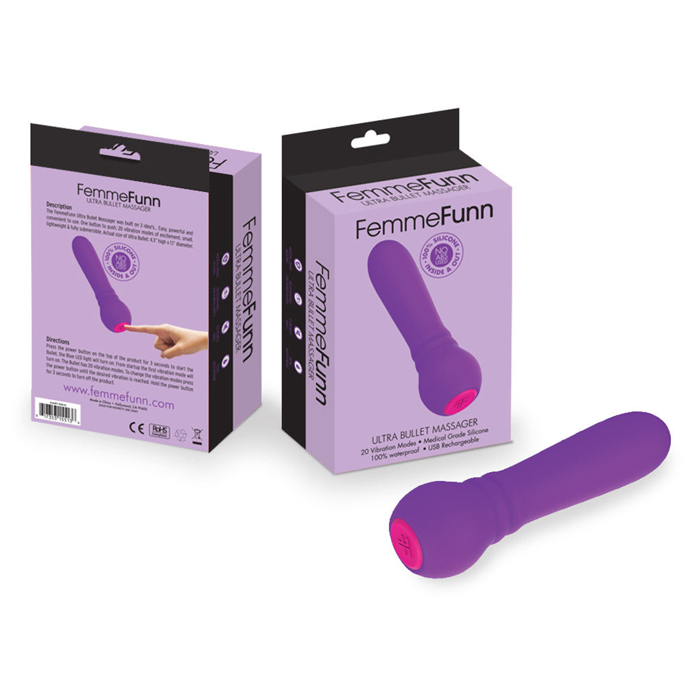 Femme Funn Rechargable and Submersible Ultra BULLET Strong Vibration - Purple