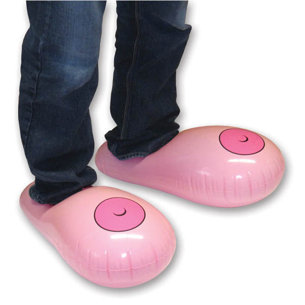 Inflatable Boobie Slippers Novelty Slippers Inflates to 50 cm long!
