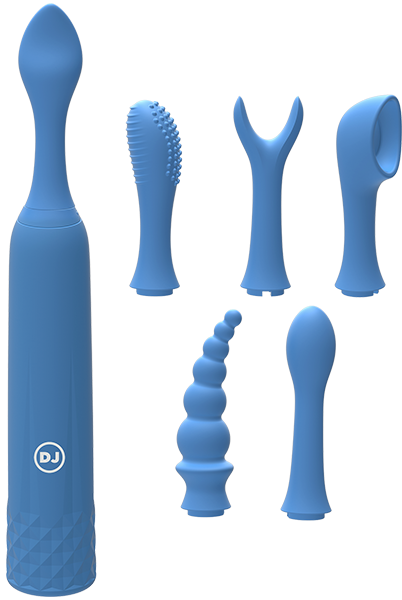 Doc Johnson iVibe Select iQuiver 7 Piece Rechargeable Clitoral Vibrator - Periwinkle Blue