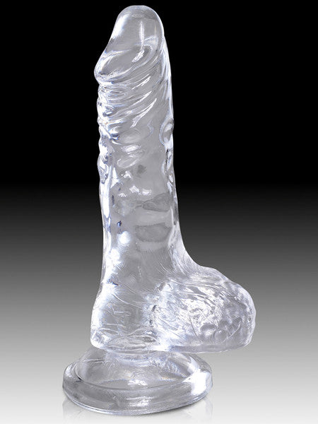 King Cock Clear 6 Inch Clear Cock With Balls Dildo