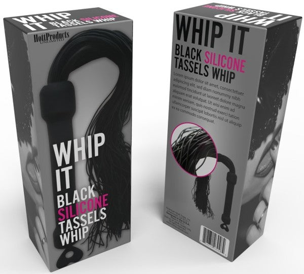 WHIP IT BLACK SILICONE TASSLES WHIP