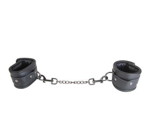 HAN048PEW LEATHER CUFFS H/WARE PEWTER