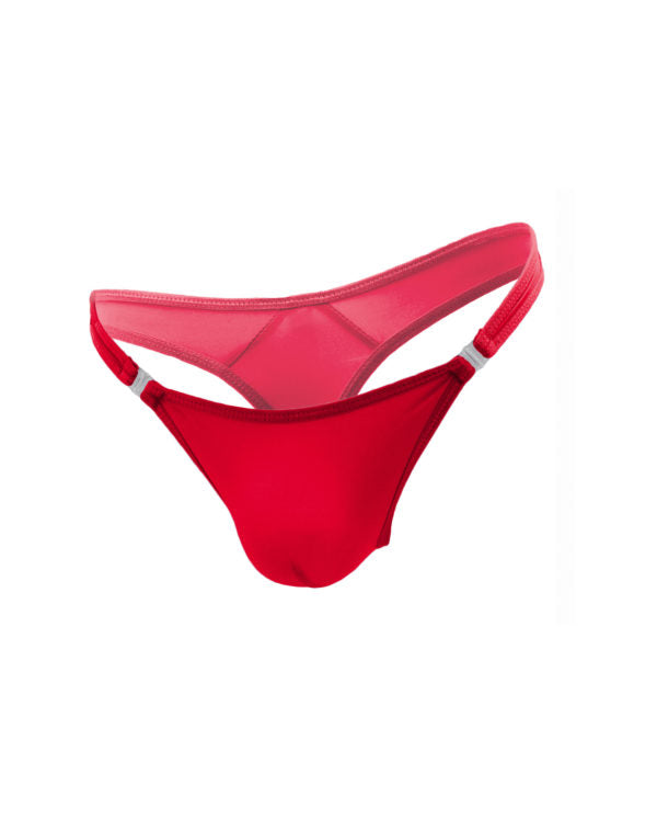 LOVE IN LEATHER QUICK RELEASE THONG BOXED MEN337A RED S/M