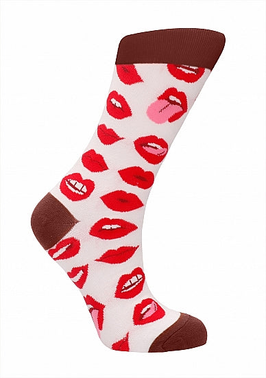 Shots Sexy Lip Love Socks - 42-46 (Mens 8-11)
