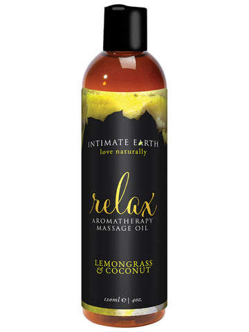 Intimate Earth Relax Massage Oil Lemongrass and Coconut 120mL