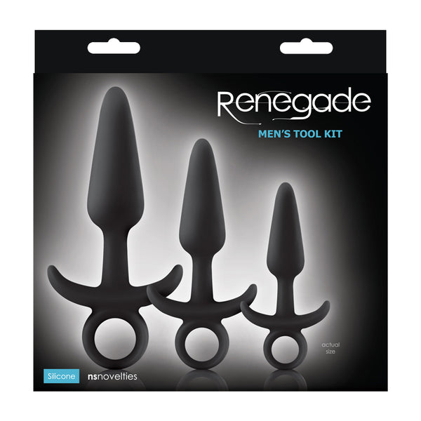 Renegade Mens Anal Silicone Tool Kit Black (3 Piece)