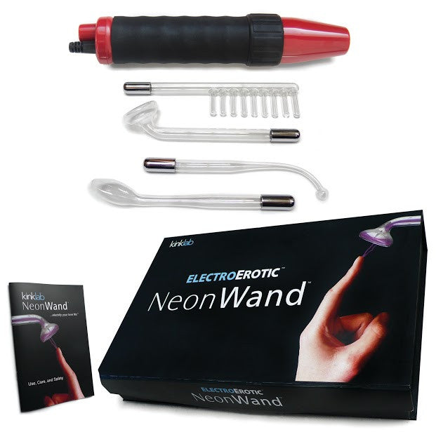 Electrosex Kinklab Neon Wand RED E-Stim Kit 110V US- 5 Piece Set - Electrical Stimulation Device