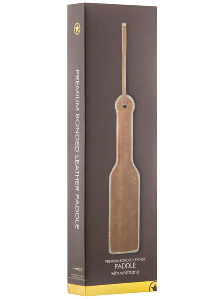 Ouch! Premium Bonded Leather Paddle - Brown