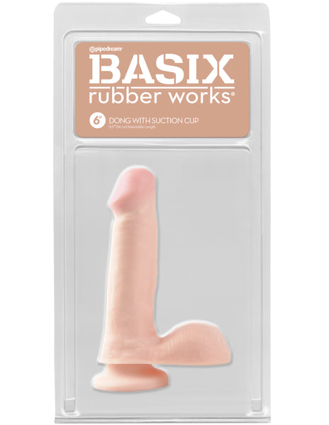 Basix Rubber Works - 6" Suction Cup Dong - Flesh